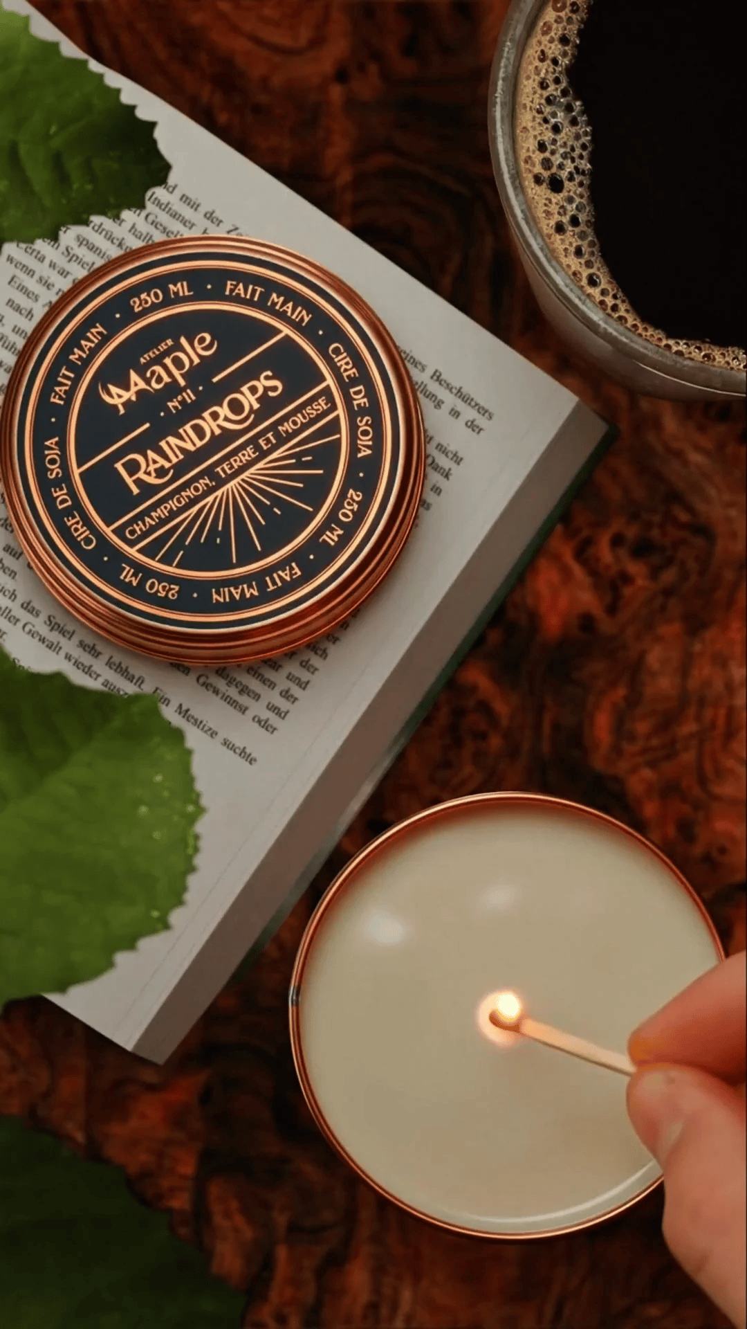 Bougie RAINDROPS — bougie artisanale | Atelier Maple